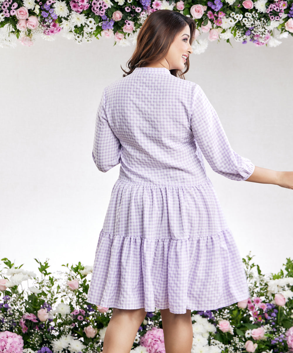 gingham loose fitted shirt dress