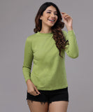 crew neck long sleeve olive green tee
