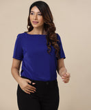 short sleeve boat neck top