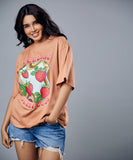 feeling berry good brown oversized tshirt