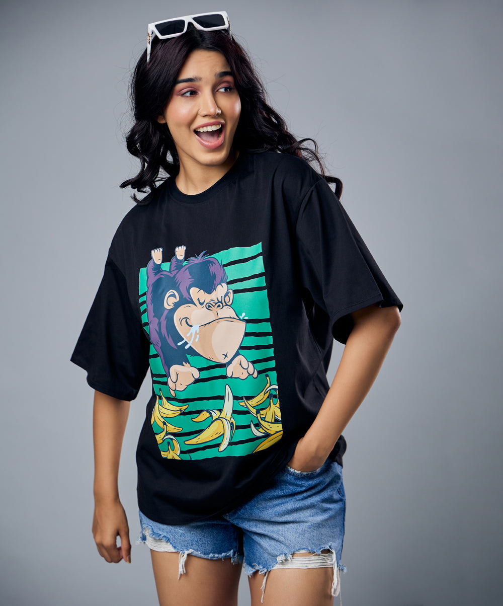 happy monkey oversized tshirt