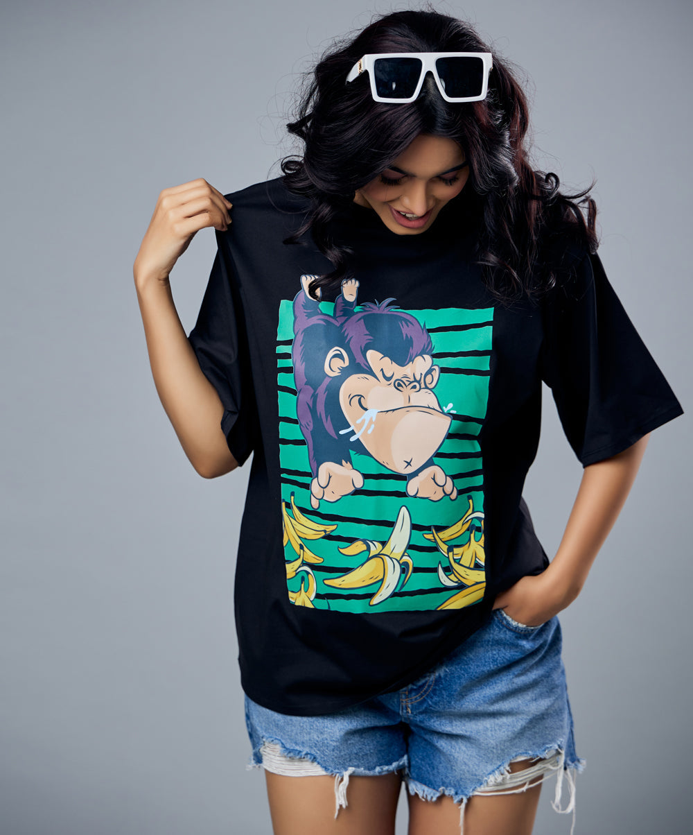 happy monkey oversized tshirt