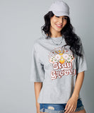 stay groovy oversize gray marl tshirt