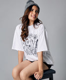 oversize white floral tshirt