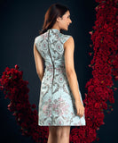 High Neck Detailed Jacquard Dress