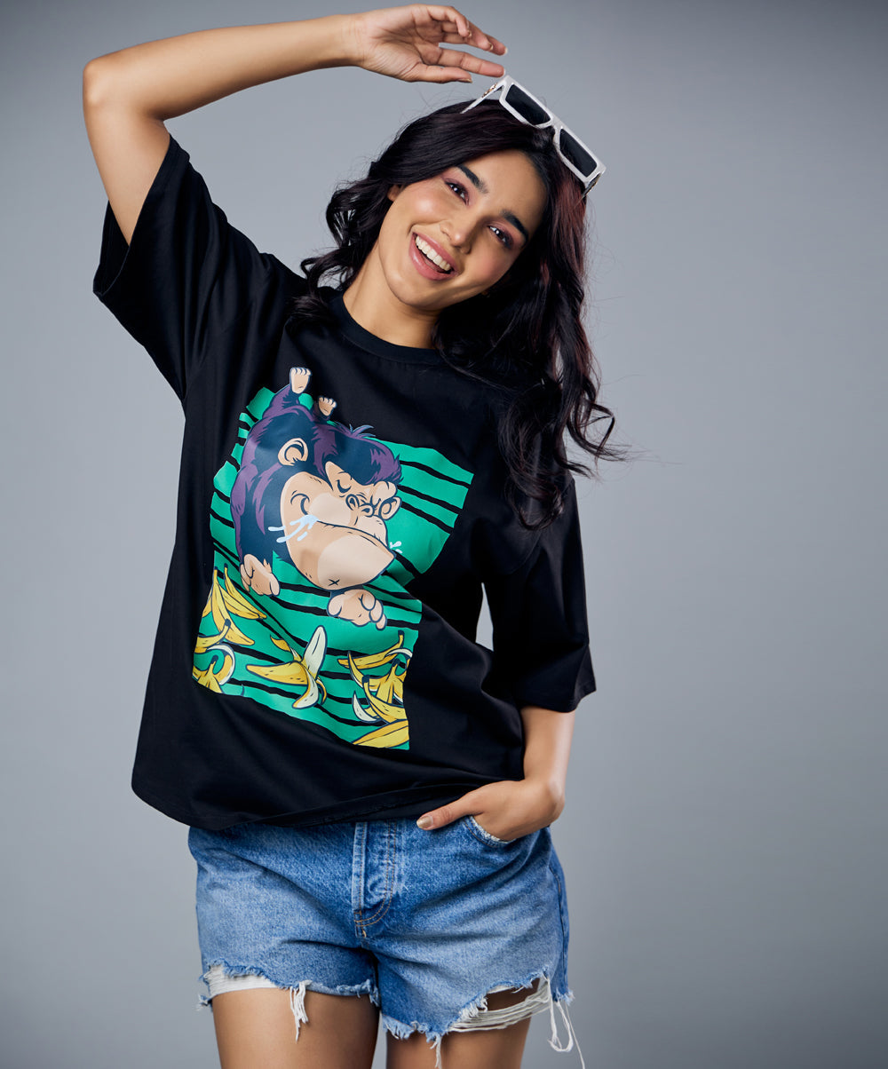 happy monkey oversized tshirt