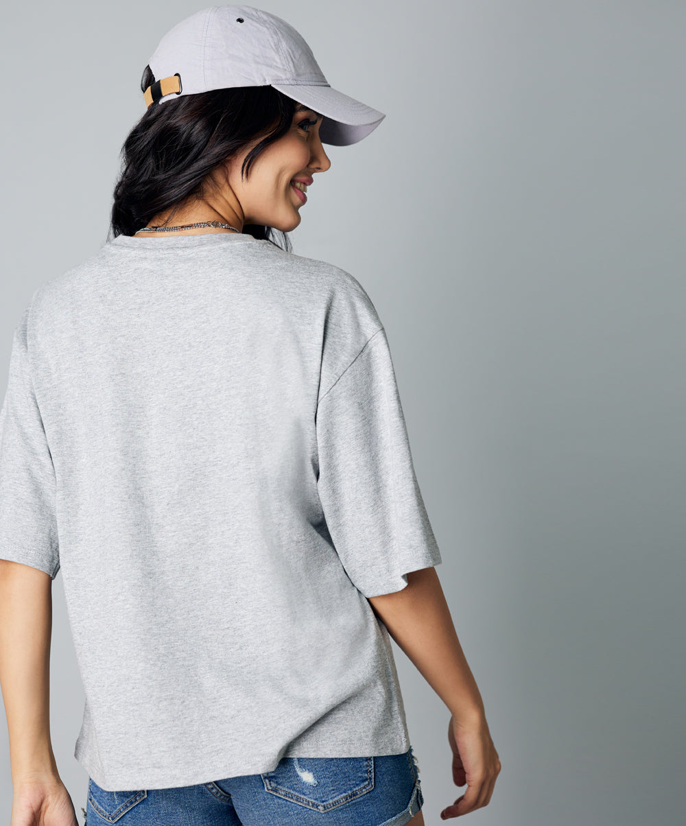 stay groovy oversize gray marl tshirt