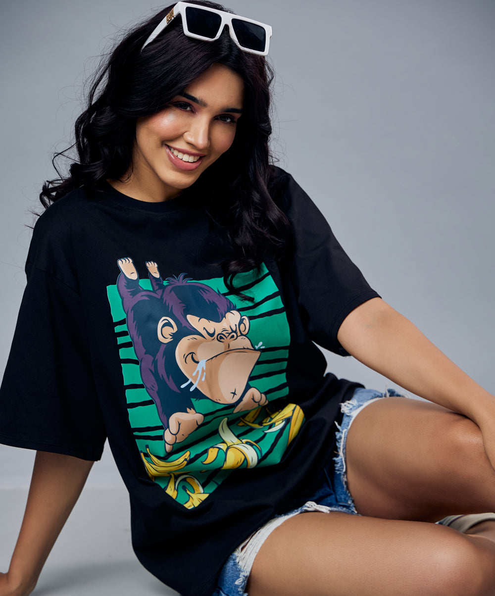 happy monkey oversized tshirt