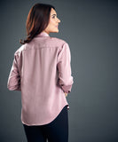 Pink Work Wear Satin Shirt Blouse