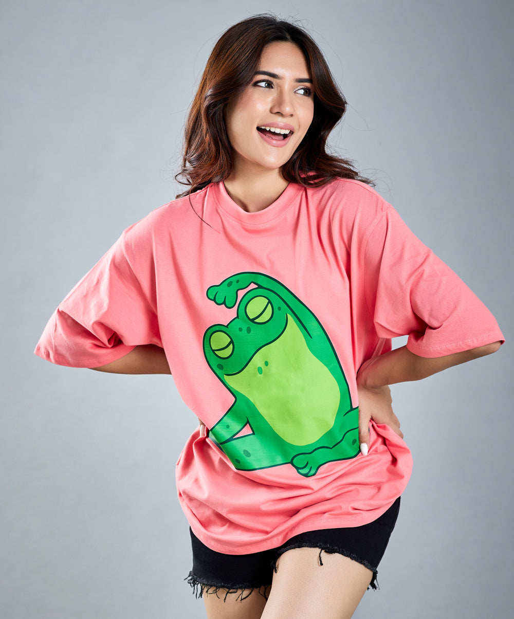 Oversize Hot Pink Frog T-Shirt