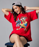 oversize red chick tshirt