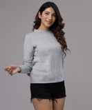crew neck long sleeve grey tee