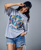 butterfly printed oversized tshirt