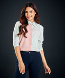 turn down collar loose formal blouse