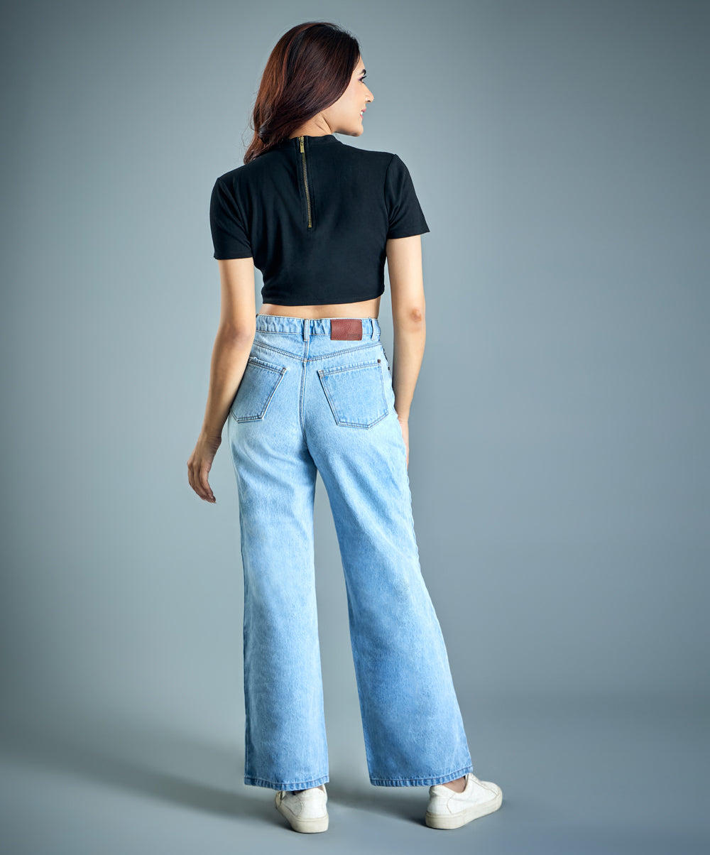 High-Waisted Wide Leg Jeans