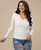 vneck long sleeve white tshirt