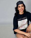 oversize black floral print tshirt 1