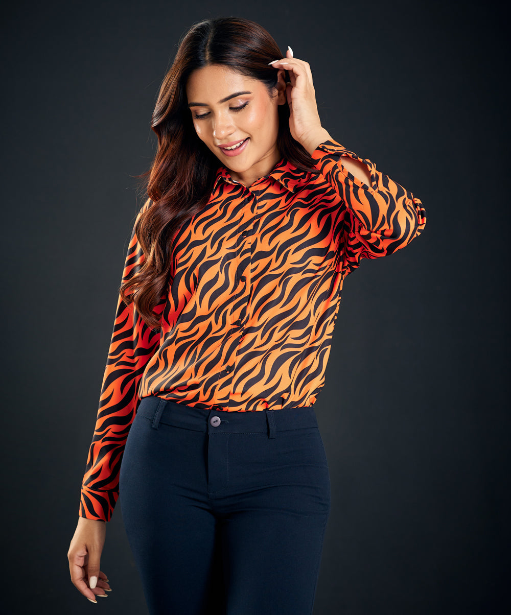 leopard print long sleeve top