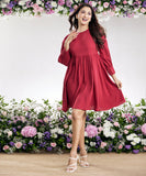 candice two way babydoll maroon dress