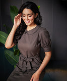 peterpan collar linen dress