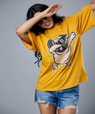 pug slaying oversized tshirt