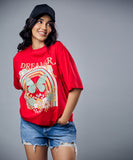 dreamer oversized red tshirt