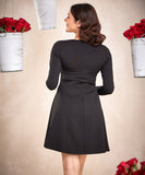 waistless long sleeve ponte dress