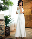 front double frilled spaghetti chiffon maxi