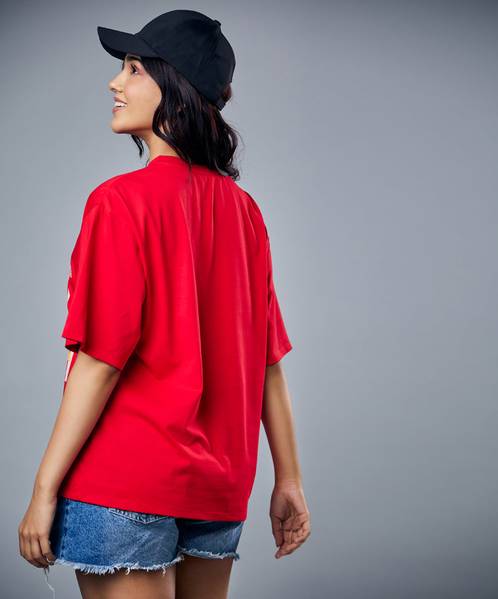 dreamer oversized red tshirt