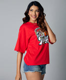 oversize tipsy red tshirt