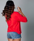 oversize tipsy red tshirt