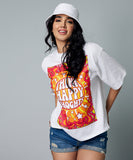 think happy thoughts oversize white tshirt