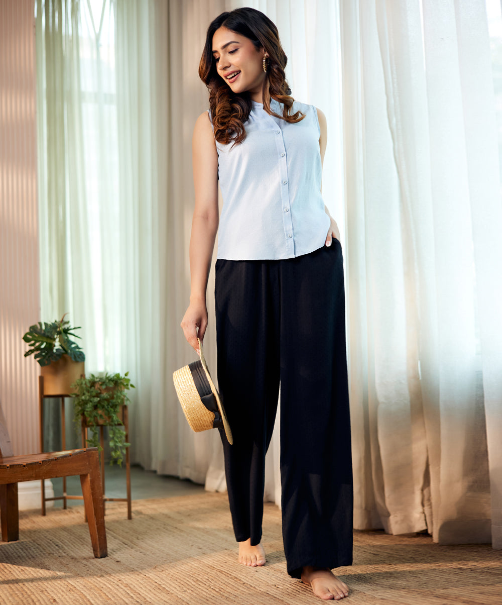 cotton drawstring waist culottes