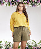 oversized cotton yellow shirt