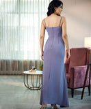 cowl neck chiffon maxi dress