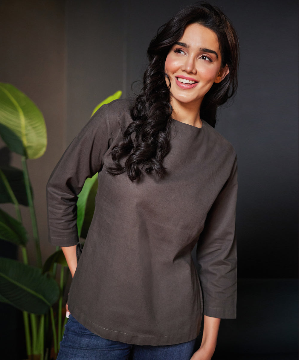 oversized linen top