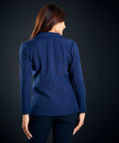 navy blue asymmetrical blazer