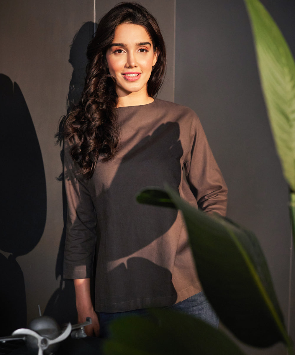 oversized linen top