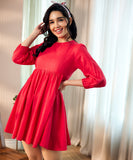 candice two way babydoll red dress