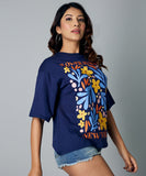 floral print oversize navy tshirt