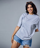 grey marl solid oversized tshirt