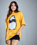 Oversize Mustard Penguin T-Shirt