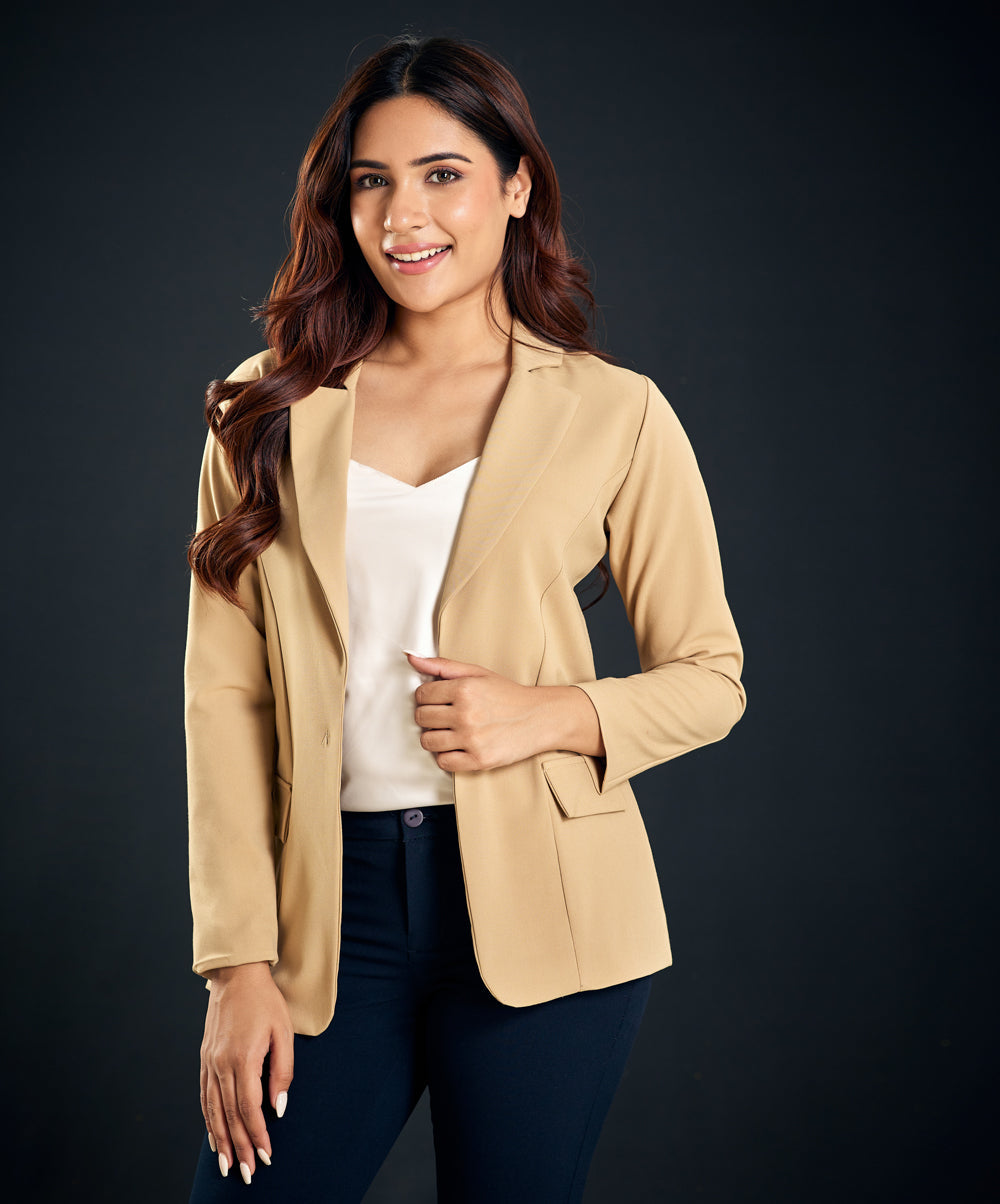 long sleeve beige blazer