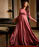 long sleeve chiffon maxi dress