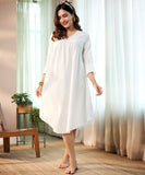 loose fitted white cotton dress