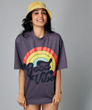 oversize gray good vibes tshirt