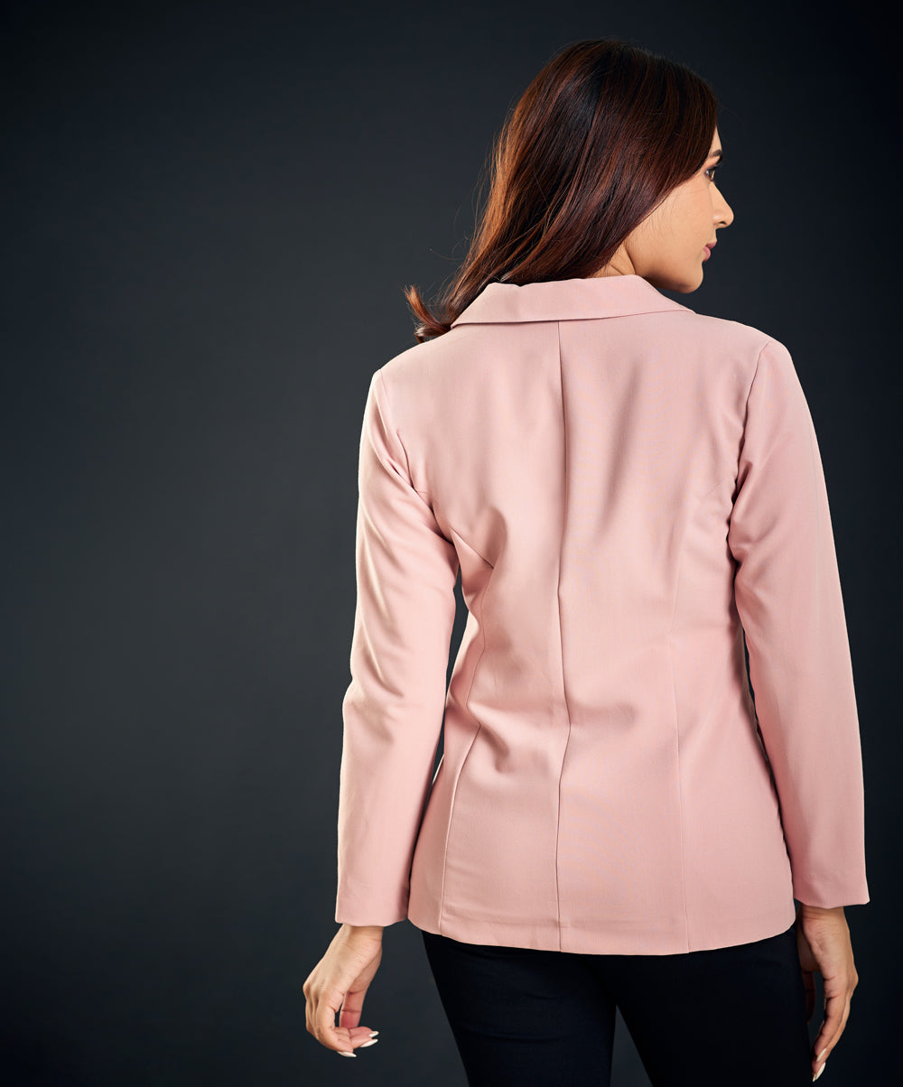 Oversized Pink Blazer Jacket With Lapels