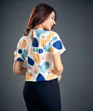 Printed Back Keyhole Blouse