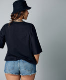 oversize black floral print tshirt