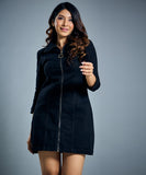 keep it casual black denim dress